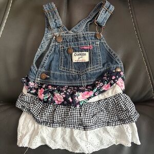 Oshkosh B’Gosh Floral Ruffle Overall Dress
